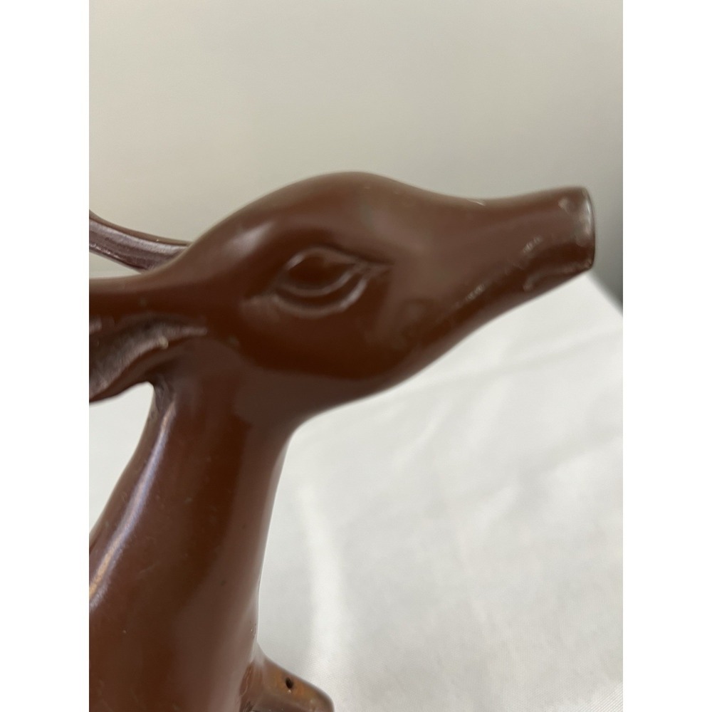 Vintage Cast Metal Reindeer Figurine Mid Century Style Deer Sculpture Brown - Picture 15 of 16